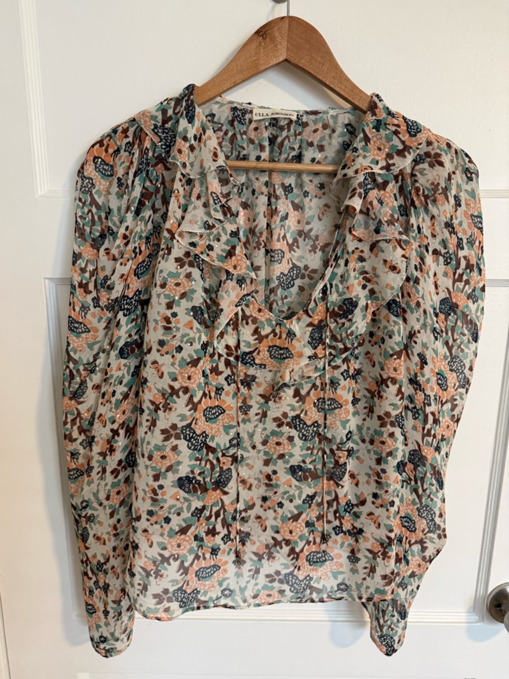 Ulla Johnson Floral Ruffle Blouse